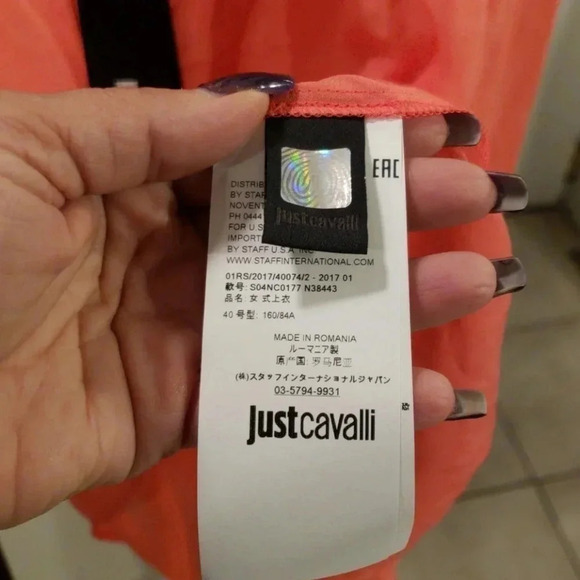 JUST CAVALLI LONG SLEEVE BLOUSE CORAL - Picture 4 of 4